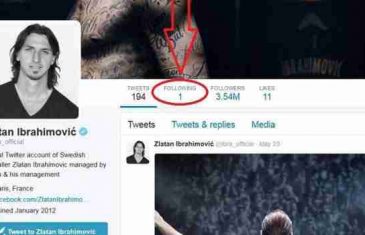 KO JE ‘SRETNIK’? Zlatana Ibrahimovića na Twitteru prate milioni, a on samo jedan profil
