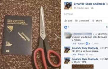 Bišćanin Ernad Skalić isjekao BIH pasoš kada je vidio da je Fikret Abdić zvanično postao…