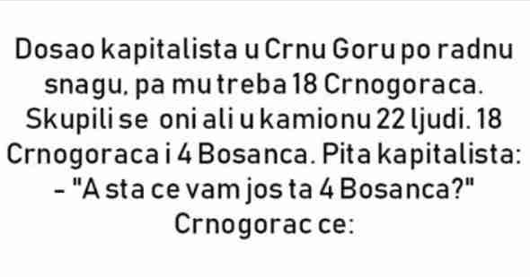 VIC : Dosao kapitalista u Crnu Goru po radnu snagu