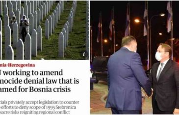 BRITANSKI “GUARDIAN” DONOSI DETALJE NEZAPAMĆENOG SKANDALA: “EU radi na izmjenama zakona o negiranju genocida koji se okrivljuje za krizu u Bosni i Hercegovini…”