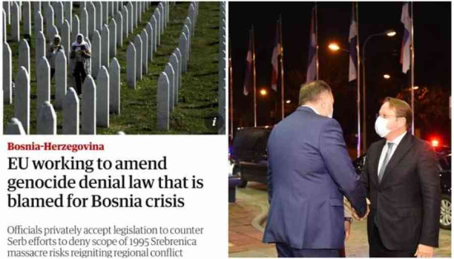 BRITANSKI “GUARDIAN” DONOSI DETALJE NEZAPAMĆENOG SKANDALA: “EU radi na izmjenama zakona o negiranju genocida koji se okrivljuje za krizu u Bosni i Hercegovini…”