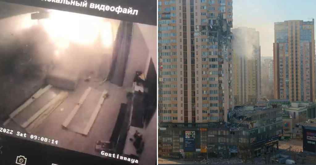 Ruski projektil pogodio neboder u centru Kijeva: Snimljen trenutak udara iz jednog od stanova