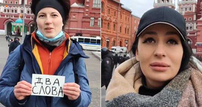 Haos u Moskvi: Demonstranticu s natpisom ‘dva slova’ priveli u sekundi, ali pravo ludilo tek je uslijedilo
